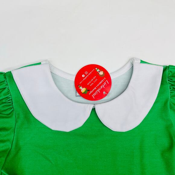 NWT Sugar Bee 18M Green Peter Pan & Plaid Peaches Skirt Set - Picture 3 of 7